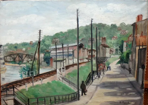 Suzanne Roché (20th century), La Rue Troyon a Sévres, oil on canvas, signed and dated 1937, unframed, 60cm x 81cm. DDS