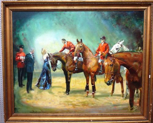 Michael Lyne (1912-1989), Show Jumpers, oil on canvas, signed, 59cm x 74.5cm.  IllustratedProvenance: Christie's South Kensington Sporting Art Sale 10