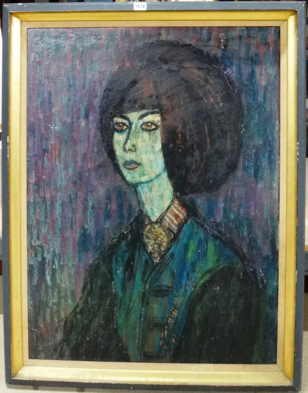 Muriel Pemberton (1909-1993), Portrait of a young woman, oil on board, signed, 90.5cm x 67.5cm. DDS