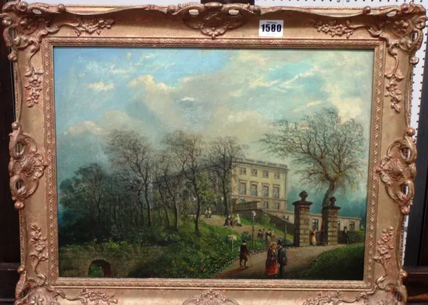 Claude T. Stanfield Moore (1853-1901), Nottingham Castle Museum, oil on canvas, signed, further signed, inscribed and dated 1882 on reverse, 32cm x 43