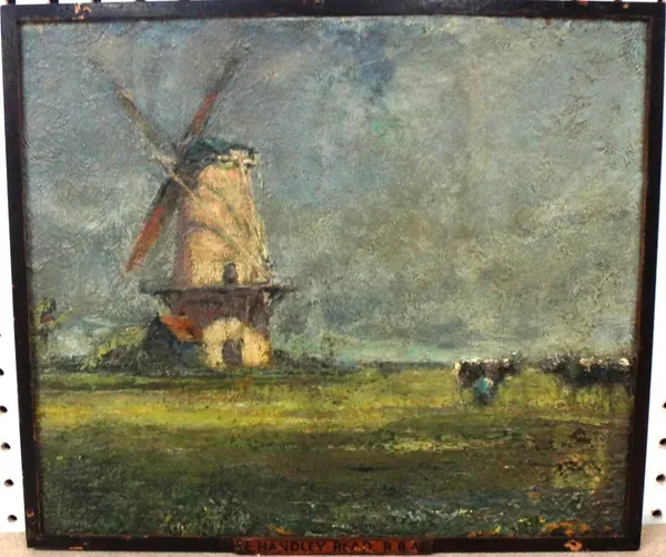 Edward Harry Handley-Read (1870-1935), Dutch Landscape, oil on board, inscribed on label on reverse, 31cm x 36.5cm.
