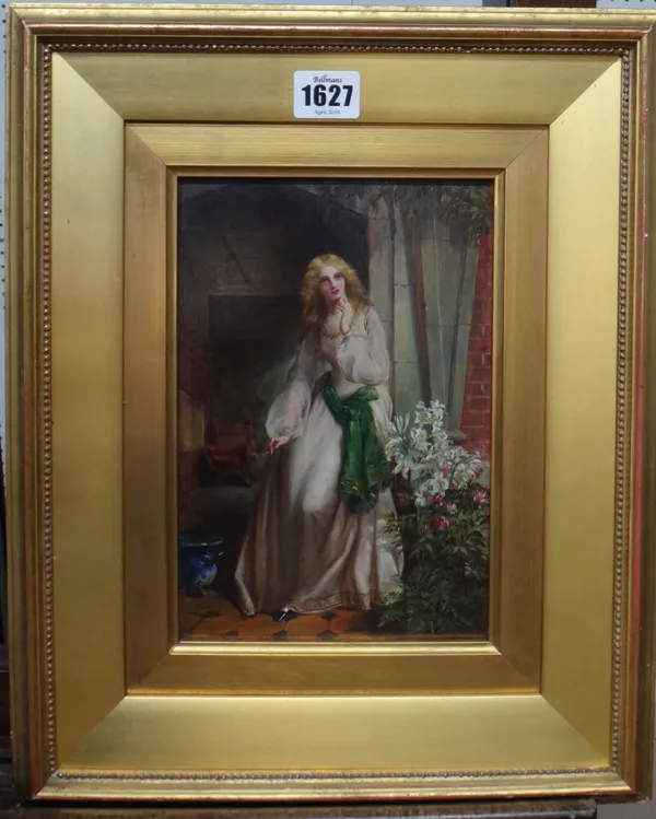 William Maw Egley (1827-1916), Adeline, oil on board, signed and dated 1863, 23.5cm x 15.5cm.
