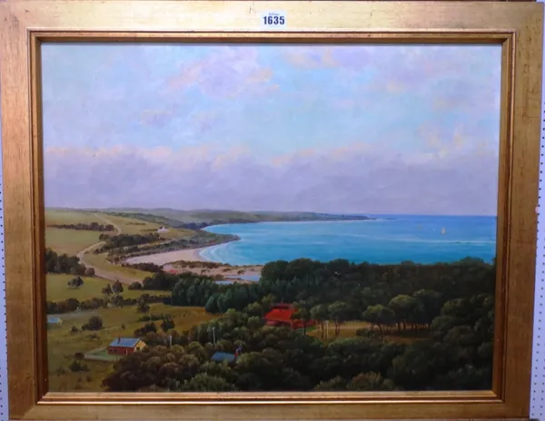 J. Ashton (late 19th century), Coastal scene, believed to be Australia, oil on canvas, signed, 44.5cm x 57cm.