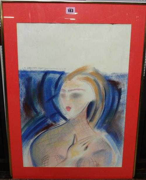 Khaled Bazzi (20th century), Portrait, pastel, inscribed and dated 26.4.97