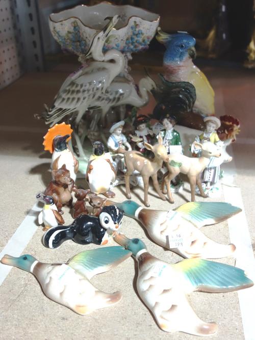 A quantity of ceramics, mainly animals including Beswick and others. (qty)