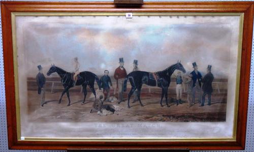 After Harry Hall, The Great Match, aquatint with hand colouring.