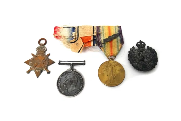 Three First World War medals awarded to G.H Gay, comprising; The 1914-15 Star to 109429 SPR.G.H.GAY.R.E., The 1914-18 British War Medal and The 1914-1