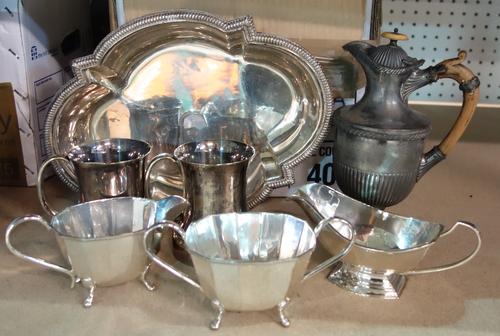 A large quantity of assorted silver-plated items. (qty)