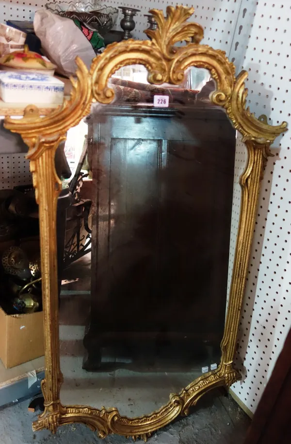 A 20th century gilt framed acanthus moulded wall mirror.