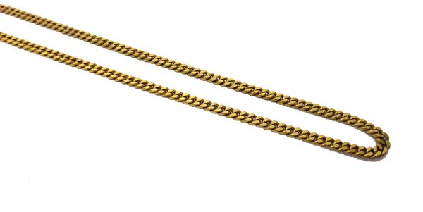 A 9ct gold, faceted curb link neckchain, on a boltring clasp, length 51cm, weight 24.7 gms.