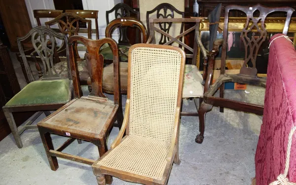 A group of eleven assorted 19th century and later dining chairs. (11)