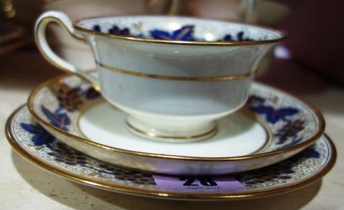 A Minton blue white and gilt part service. (qty)
