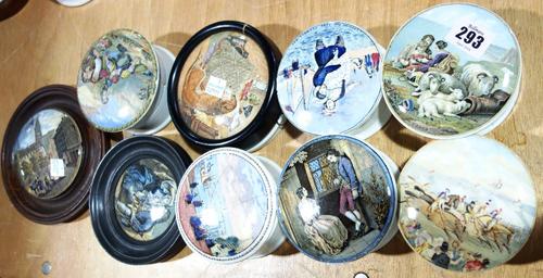 A group of ten assorted Prattware lots including 'Peace' 'The Rivals', 'High Life', 'I See My Body' and others. (10)
