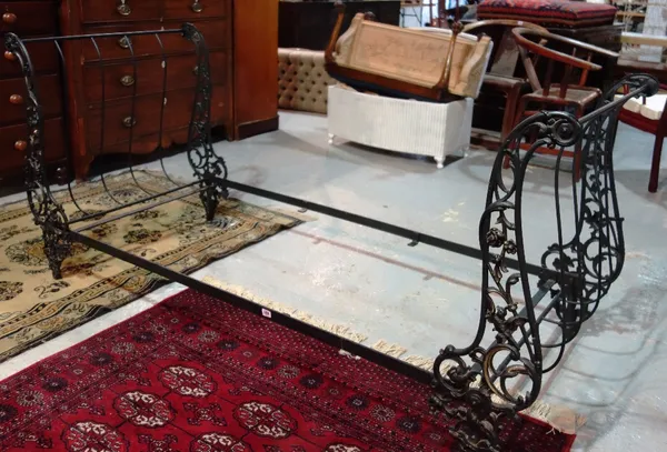 A 19th century wrought iron folding single daybed.