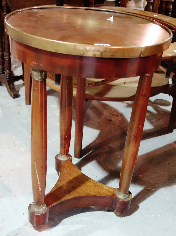 A Regency style mahogany circular occasional table.
