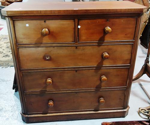 A 19th century mahogany chest of two short and three long drawers.