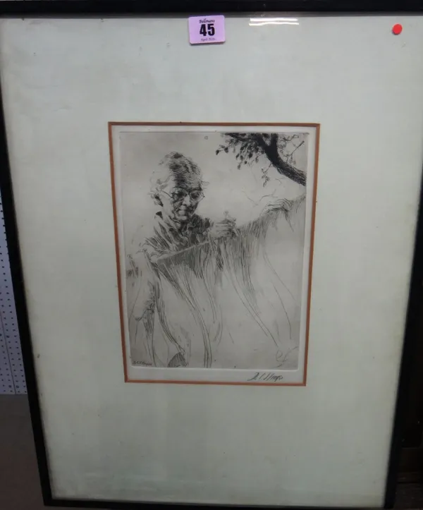 D. C. Sturge (early 20th century), Pegging out, etching, signed in pencil.