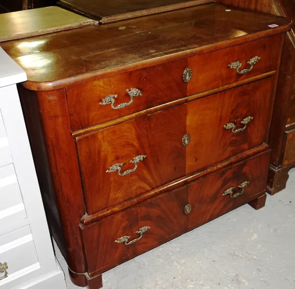 A 19th century mahogany three drawer chest.