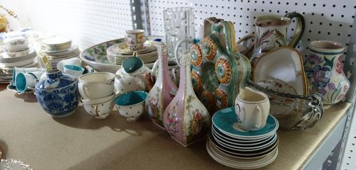 A quantity of decorative porcelain together with other porcelain and pottery by Susie Cooper, Poole and Sarreguemines. (qty)