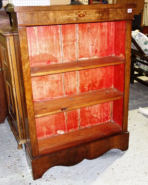 A 19th century walnut pier bookcase.
