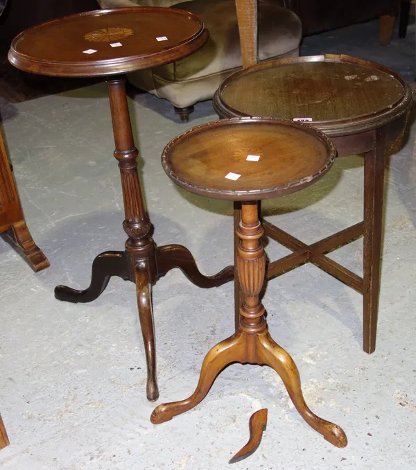 A group of three mahogany occasional tables. (3)
