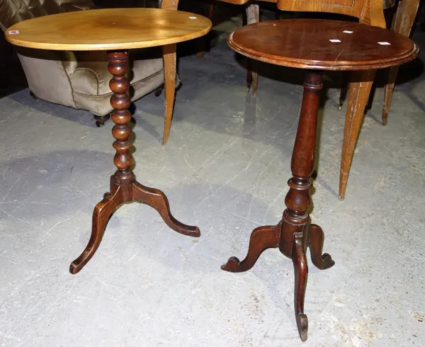 A 19th century mahogany circular occasional table together with an oval occasional table. (2)