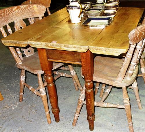 A Victorian pine drop flap table.