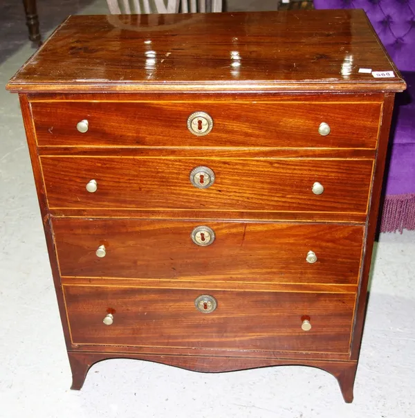 A 19th century mahogany two drawer converted commode.