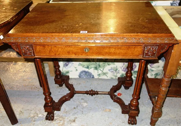 A 19th century walnut rectangular side table.