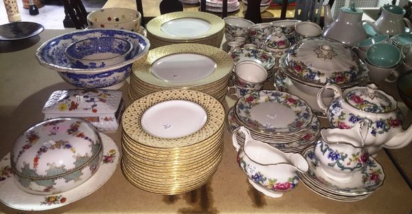 A quantity of ceramics including a Royal Doulton Booths pattern part dinner and tea service, a Royal Worcester Monte Carlo pattern part dinner service