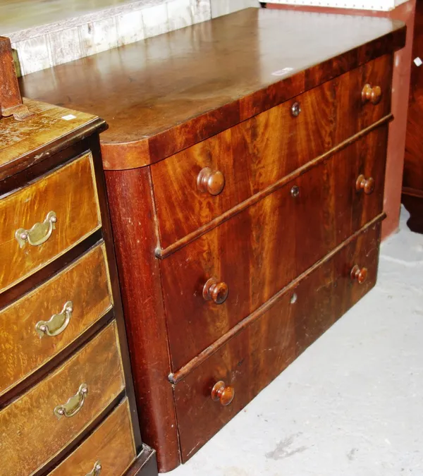 A 19th century mahogany three drawer chest.