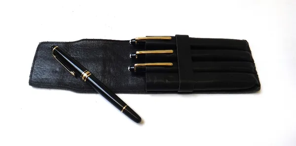 A Montblanc Meisterstuck 'Noblesse Oblige' pen set, comprising; a fountain pen, no.4810, with 18k nib, 13.5cm, a propelling pencil, a ballpoint and co