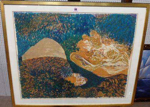 Perrott (20th century), Foreshore, colour lithograph, signed, inscribed and numbered 1/12.