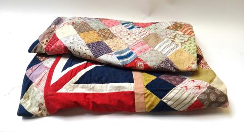 A woolwork embroidered pelmet and a quantity of early 20th century woolwork panels. (qty)