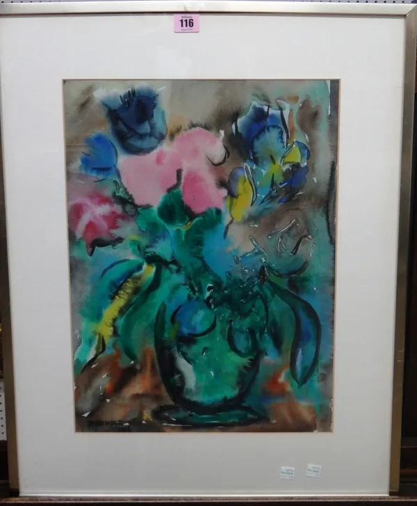 R. Arnold (20th century), Floral Still life, watercolour, signed and dated 1966.