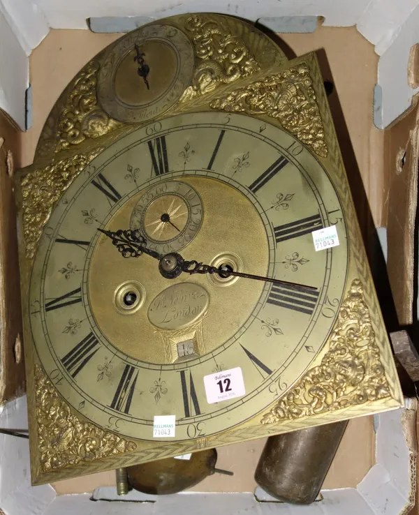 A 19th century brass longcase clock movement by 'Sebire, London'.