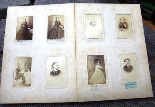 PHOTOGRAPHS - clothbound album of cabinet photos., some of Theatrical interest; approx. 65. (mid / later 19th cent.)