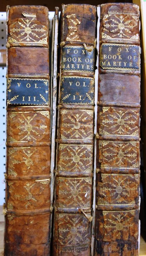 FOXE (J.)  Acts and Monuments of Matters most Spiritual and Memorable happening in the Church  . . .  9th edition, 3 vols. portrait frontispieces, num