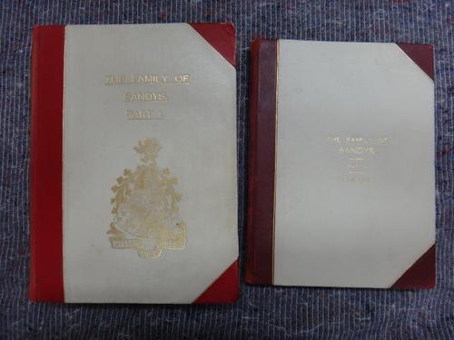 SANDYS (E.S.)  History of the Family of Sandys  . . .  (Limited Edition), 2 vols., i.e. part 1 (text) with 52 portraits & plates, and 4 plans; part 2