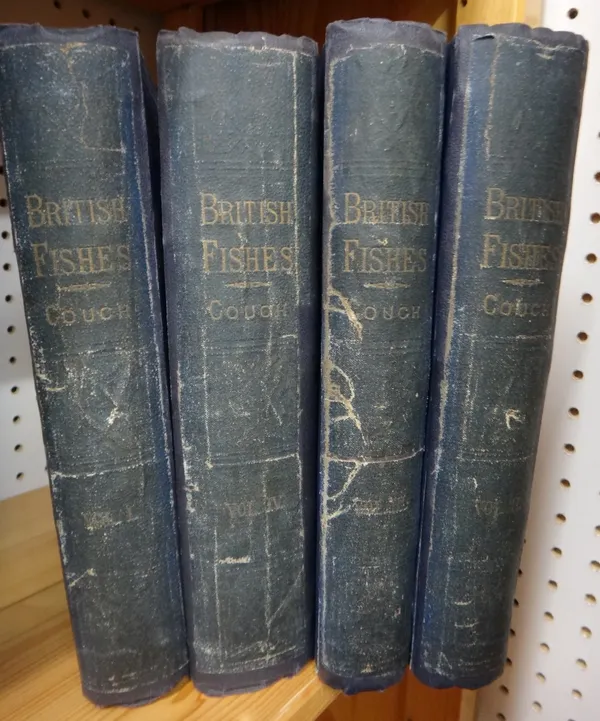 COUCH (J.)  A History of Fishes of the British Islands.  First Edition, 4 vols. 252 hand-coloured plates; original gilt-pictorial & blind decorated cl
