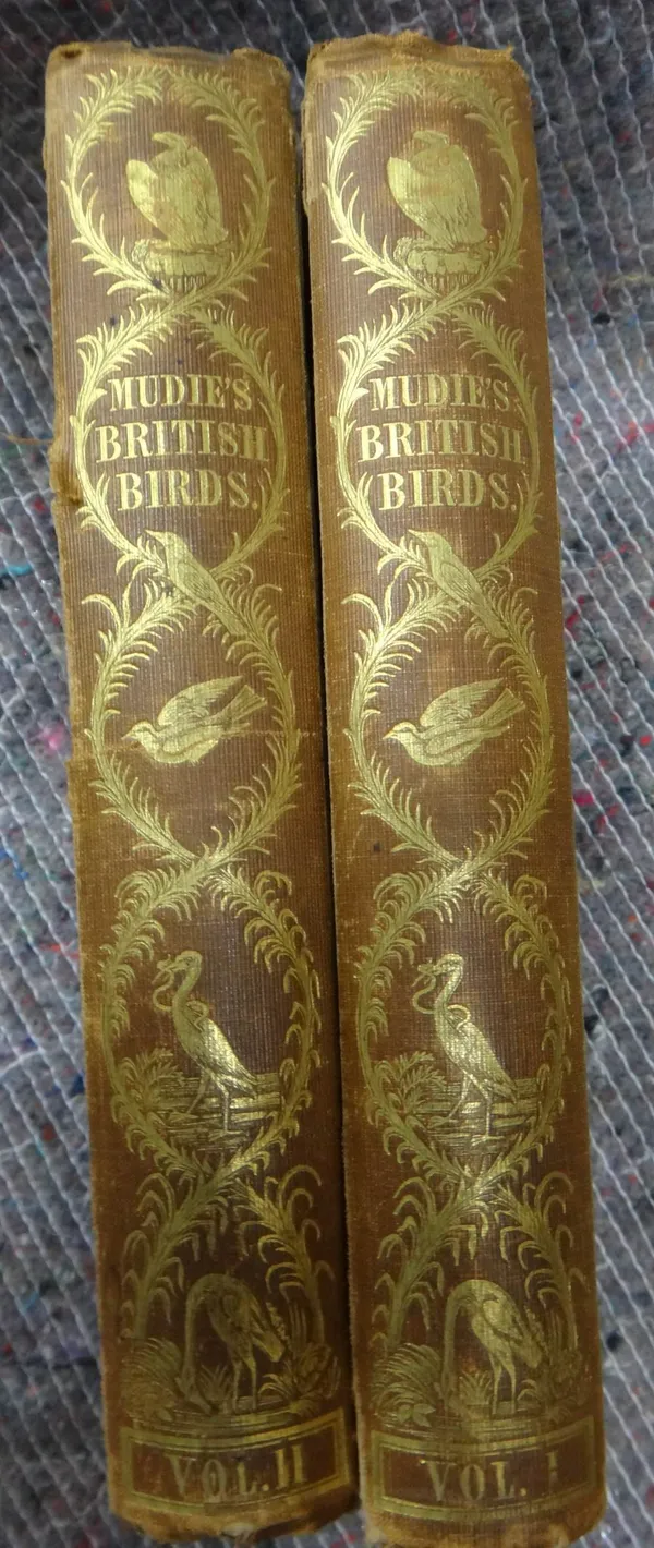 MUDIE (R.)  The Feathered Tribes of the British Islands.  3rd edition, 2 vols. coloured title vignettes, 17 hand-coloured plates & engraved text illus