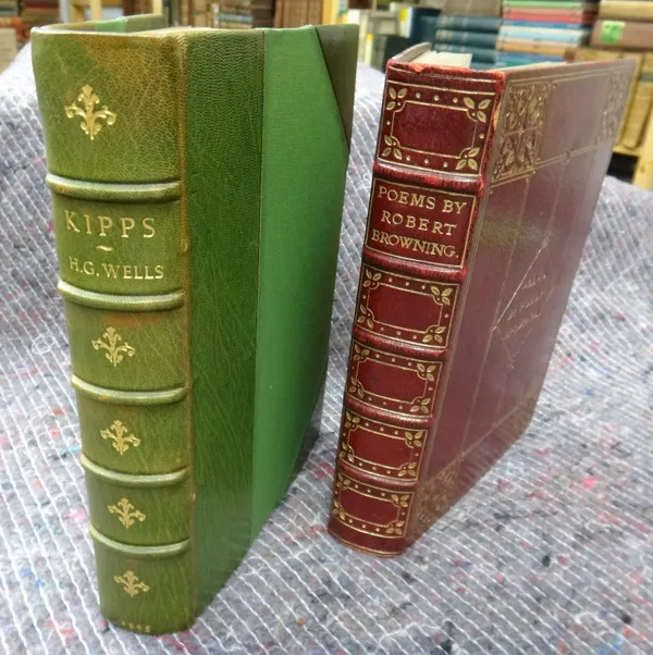 WELLS (H.G.)  Kipps: the story of a simple soul.  First Edition. half title, 8pp. publisher's adverts.; later green half morocco & cloth, gilt-decorat