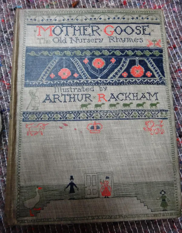 RACKHAM (A.), illustrator.  Mother Goose: the old nursery rhymes.  First Edition. 13 coloured plates with captioned guards, a monochrome plate & num.