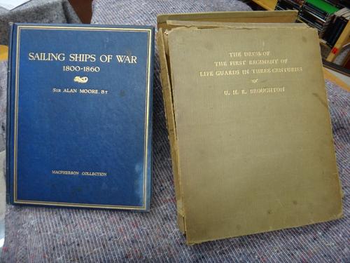 BROUGHTON (U.H.R.)  The Dress of the First Regiment of the Life Guards  . . .  Limited Edition.  40 coloured & 40 monochrome mounted plates; gilt-lett
