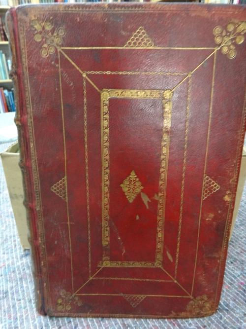 Platina (Bartholomaeus)  Vitae Pontificum  . . .  First Edition. 239 leaves (of 240, lacking first leaf), roman letter; early 18th cent. red morocco,