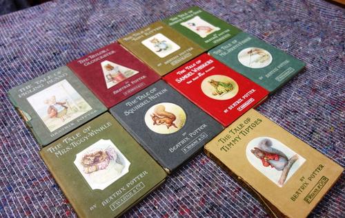 POTTER (B.)  The Tale of Tom Kitten. (early printing). coloured illus., white-lettered brown boards with the rectangular illus. (within ruled mount),