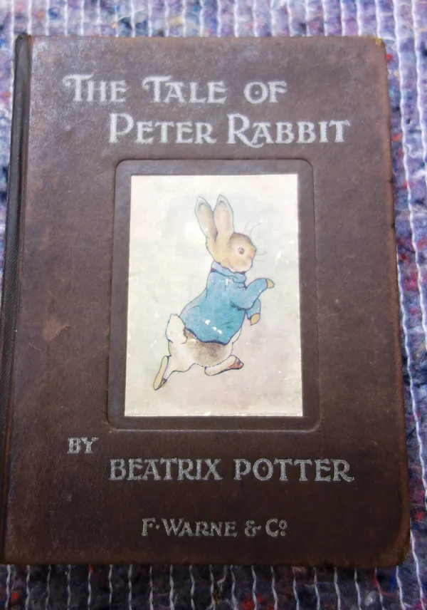 POTTER (B.)  The Tale of Peter Rabbit.  First Trade Edition. coloured illus. & half title; original white-lettered brown boards & rectangular cover il