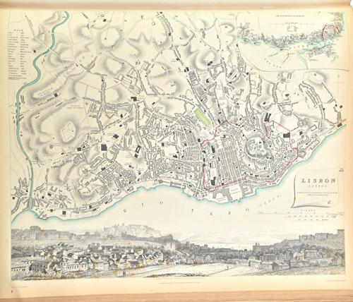 [ATLAS]  Maps of the Society for the Diffusion of Useful Knowledge.  2 vols. (in one). complete with the 161 maps (mostly outline colour), 51 city pla