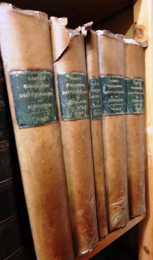 LEWIS (S.)  A Topographical Dictionary of England  . . .  4 vols. original cloth & leather labels, roy. 4to. 1831; together with The Atlas (as a suppl