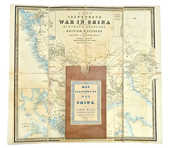 James WYLD - A Map to Illustrate the War in China: compiled from surveys & sketches of British officers  . . .  2nd edition. outline colour, 33 x 73cm